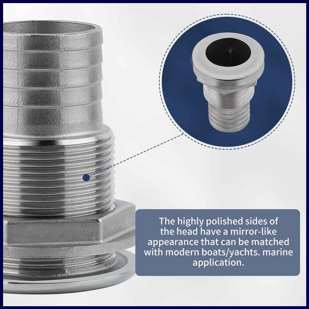 AndyMarine 316 สแตนเลส Thru Hull Fitting Outlet รูปที่ 3