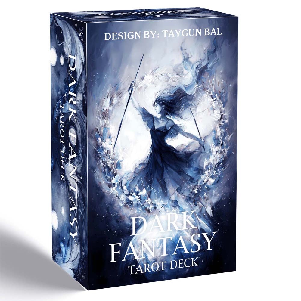 13x8 ซม. Dark Fantasy Tarot Cards Deck, 78 การ์ด 13x8 ซม., Gothic Aesthetic, Shadow & Light Design, 