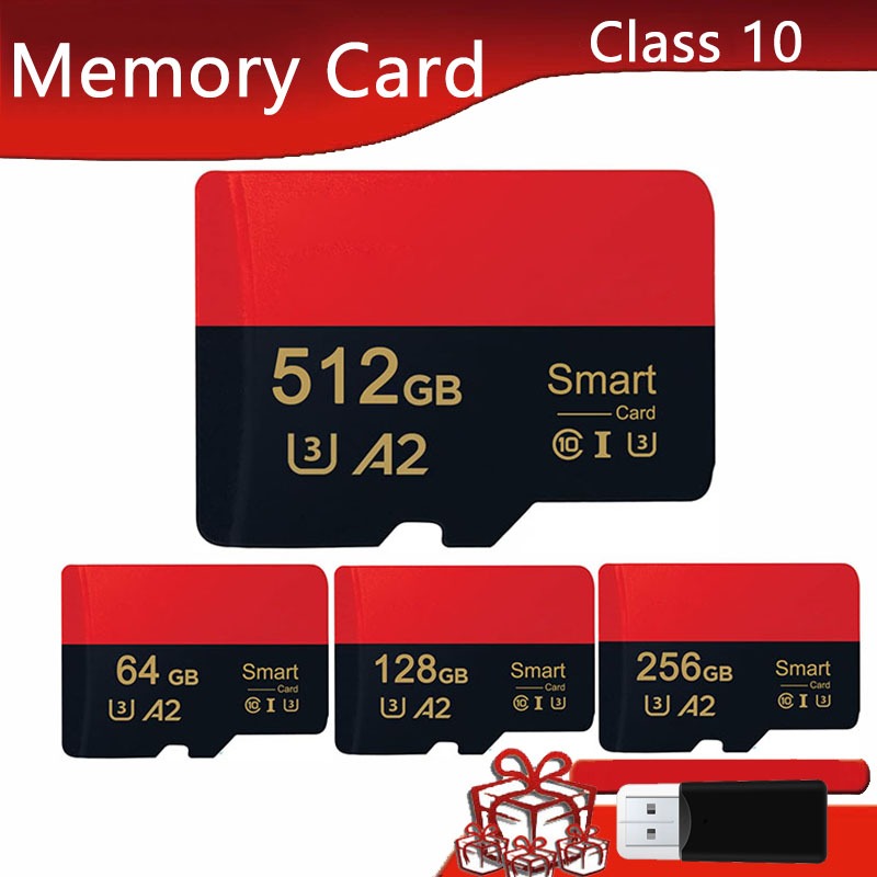 Classe 10 การ์ดหน่วยความจํา Micro SD ความเร็วสูง, การ์ดแฟลช TF กันน้ํา, 1TB/512GB/256GB/128GB/64GB/32GB พร้อมเครื่องอ่านการ์ด, เหมาะสําหรับโทรศัพท์มือถือ, คอมพิวเตอร์, กล้อง, อุปกรณ์ตรวจสอบ