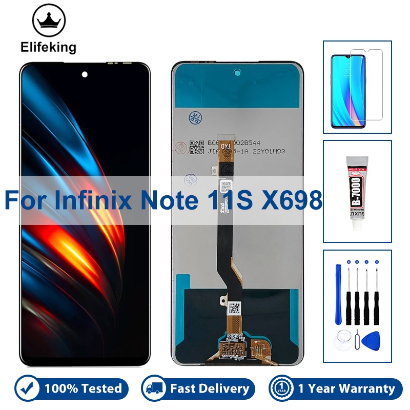 หน้าจอสัมผัส LCD 6.95 นิ้ว แบบเปลี่ยน สําหรับ Infinix Note 11S X698