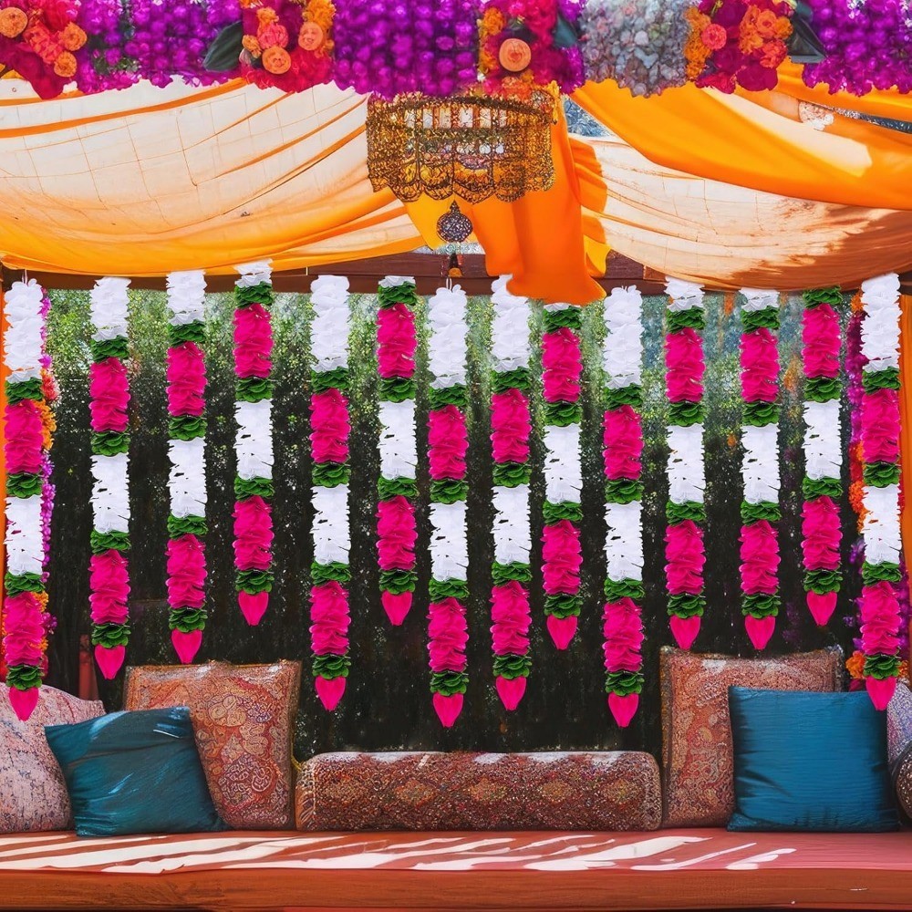 2025 Diwali Jasmine ตกแต่งสไตล์อินเดียผสมดอกไม้ String สําหรับวันเม็กซิโกงานแต่งงาน Dead Deepavali เ