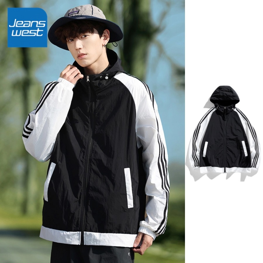 Jeanswest เสื้อกันแดดคู่รักผ้าเย็น ใหม่ล่าสุด UPF50+ บางเบาระบายอากาศดี กันยูวี สวมใส่กลางแจ้ง