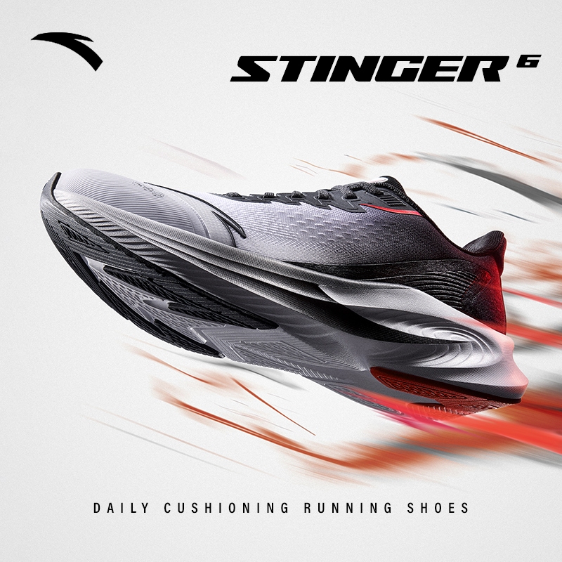 ANTA Men Stinger 6 รองเท้าวิ่งกันกระแทก Rebound Shock Absorption รองเท้ากีฬา 912515511