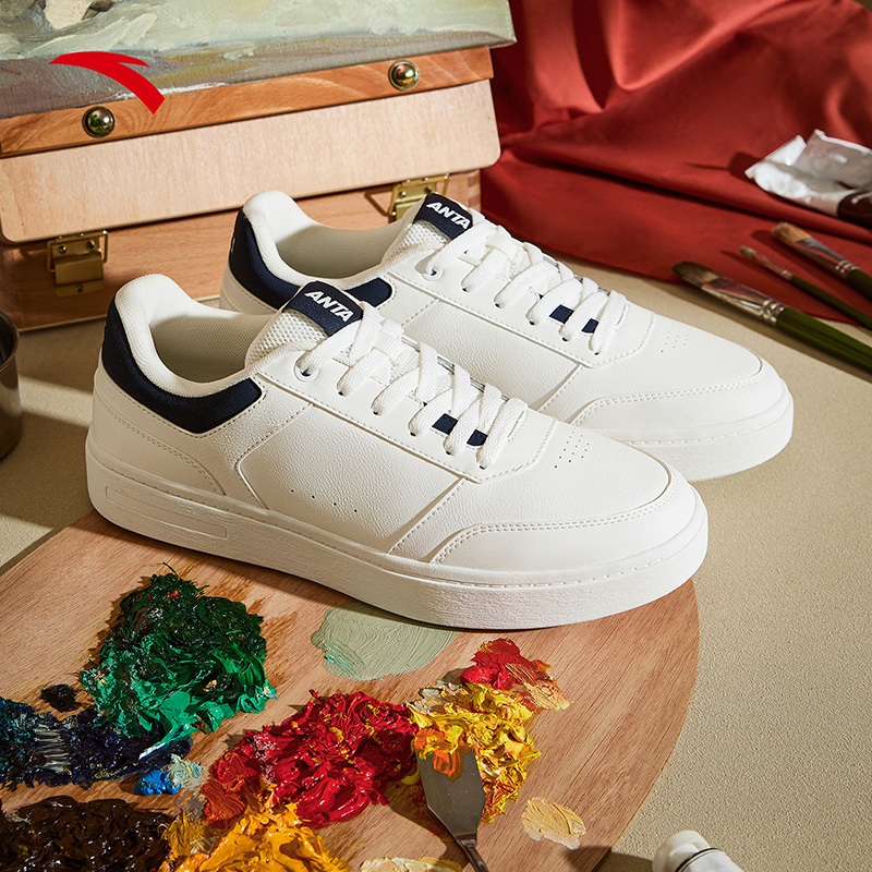 ANTA รองเท้าผ้าใบกีฬาผู้ชาย Low-Top หนา-Sole รองเท้าน้ําหนักเบาทนต่อการสึกหรอ 1125D8011