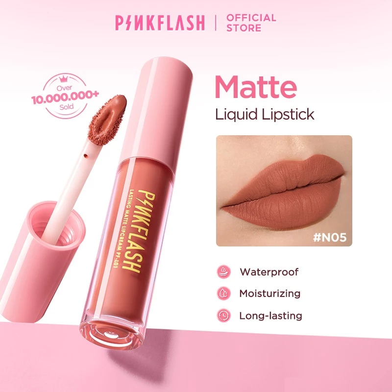 Pinkflash OhMyKiss ลิควิดลิปสติก เนื้อแมตต์ กันน้ำ ติดทนนาน