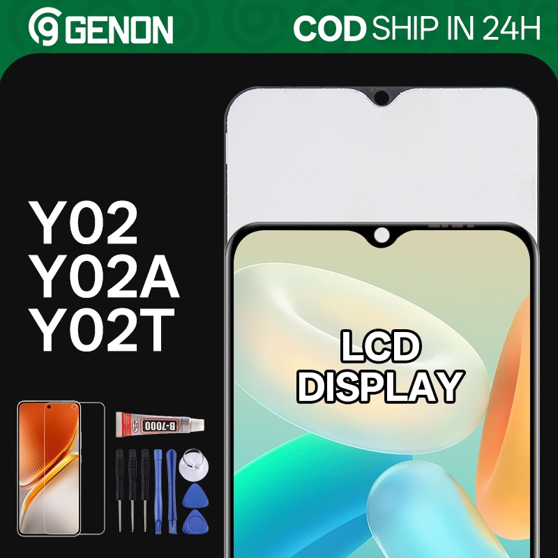 Genon IPS LCD สําหรับ Vivo Y02t / Y02 / Y02a จอแสดงผล LCD หน้าจอสัมผัสพร้อมชิ้นส่วนเปลี่ยนกรอบ