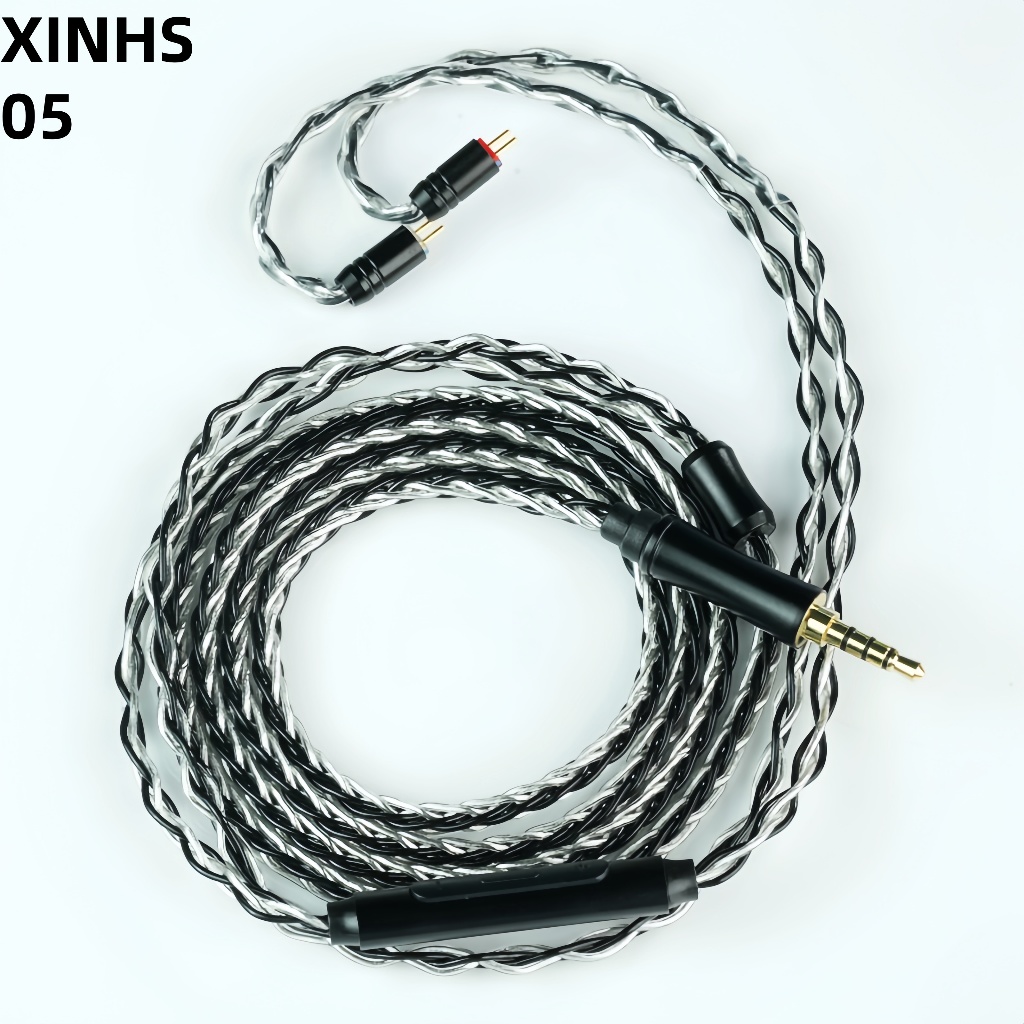 XINHS05 8-Core 6N Single Crystal Copper Silver Plated Headphone Upgrade Cable Suitable For Customize