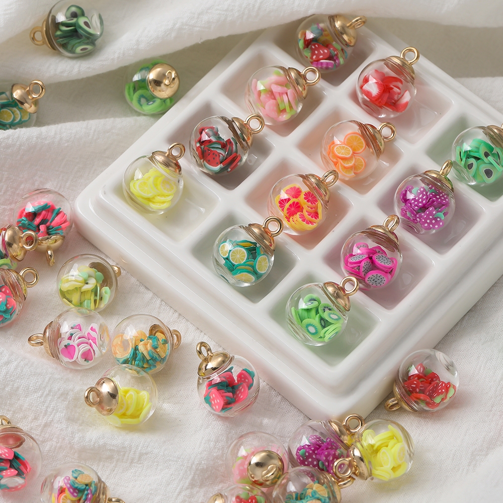 St. Kunkka 10 ชิ้น 16*22 มม.จี้ลูกบอลแก้วคริสตัล จี้คริสตัลบอล DIY สร้อยคอ สร้อยข้อมือ และต่างหู.