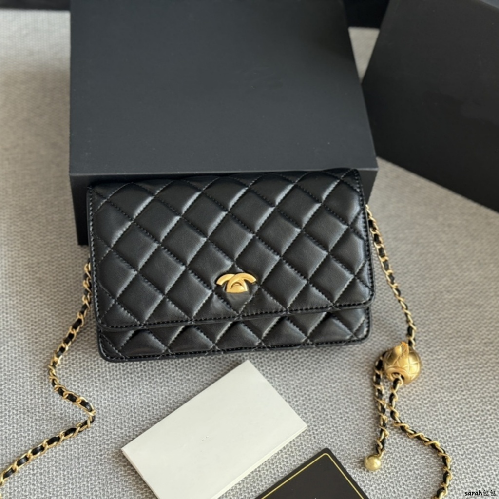 Travel Fortune WOC Golden Ball Chain กระเป๋าสะพายข้างหนังแท้