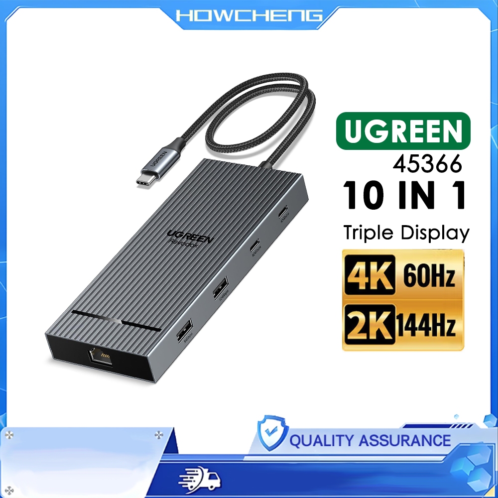 UGREEN Revodok 10-in-1 USB C Dock Triple Screen ผ่าน Dual HDMI, 100W PD, Ethernet 1Gbps