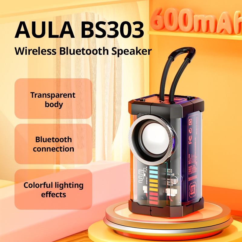 Wolf Spider (AULA) BS-303 ลําโพงพังก์โปร่งใสเสียงเดสก์ท็อปบลูทูธกลางแจ้งไร้สาย Wolf Spider BS303 [สี