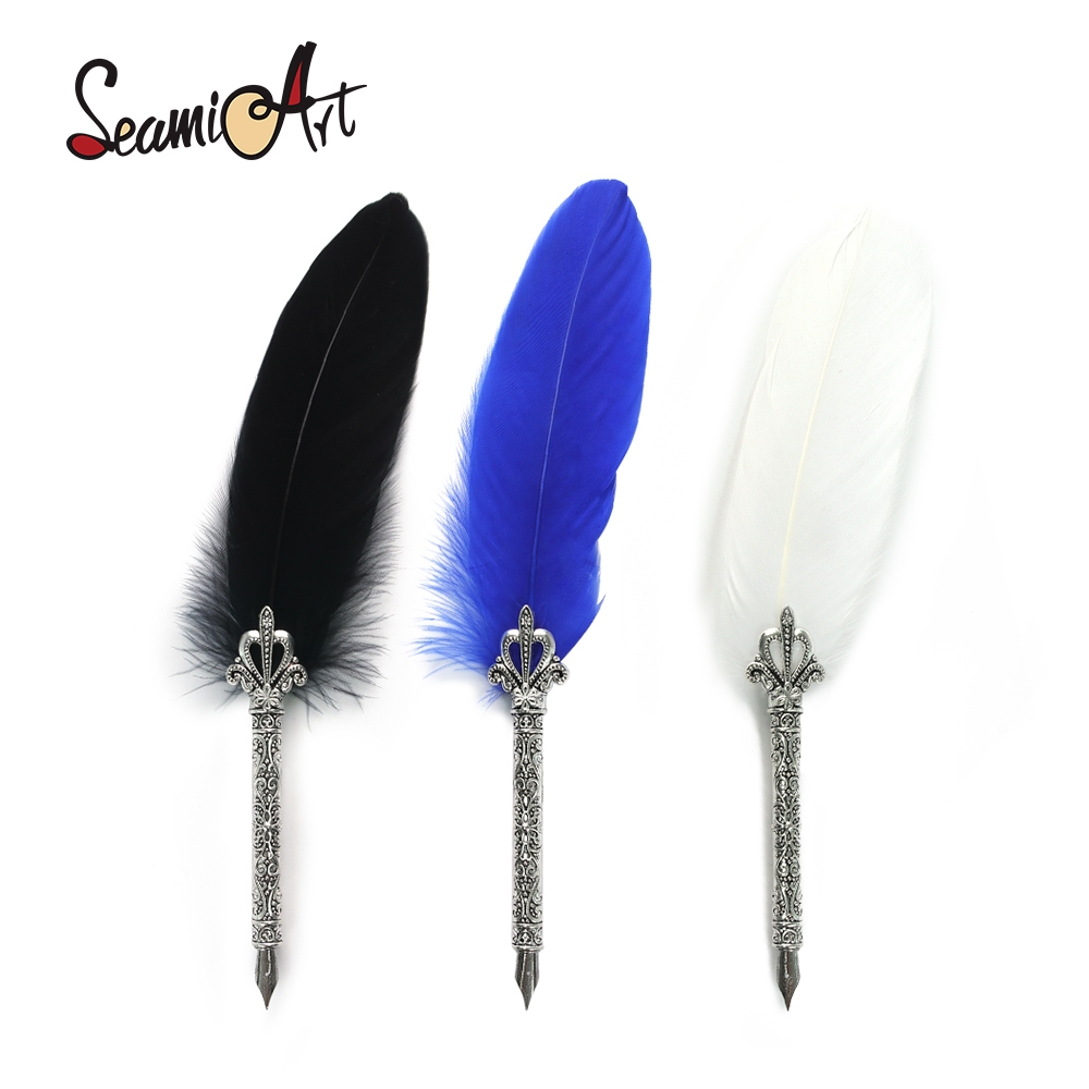 SeamiArt 1 ชิ้น Vintage Quill Dip ปากกาสําหรับศิลปินการประดิษฐ์ตัวอักษรการเขียนเครื่องเขียนของขวัญ