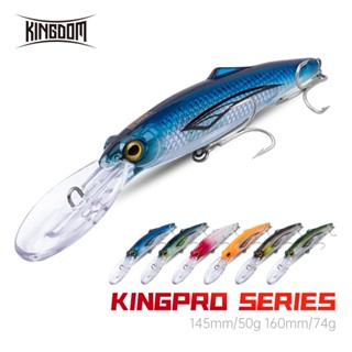 Kingdom Jerkbaits ตกปลาทะเล Lure ลอย Minnow 50g/145mm 74g/16…