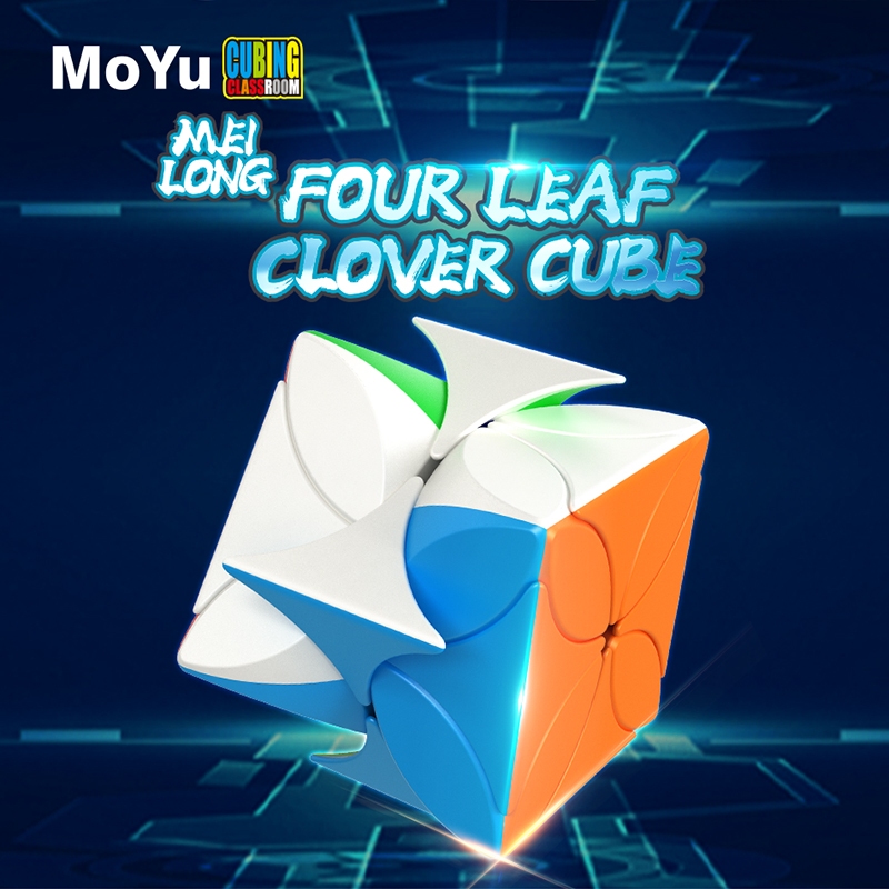 MOYU Meilong Four-Leaf Clover Cube Puzzle ลูกบาศก์มายากลไร้สติ๊กเกอร์พร้อมของขวัญออกแบบเฉพาะ/ของเล่น/เกม/เปรียบเทียบ/การศึกษา