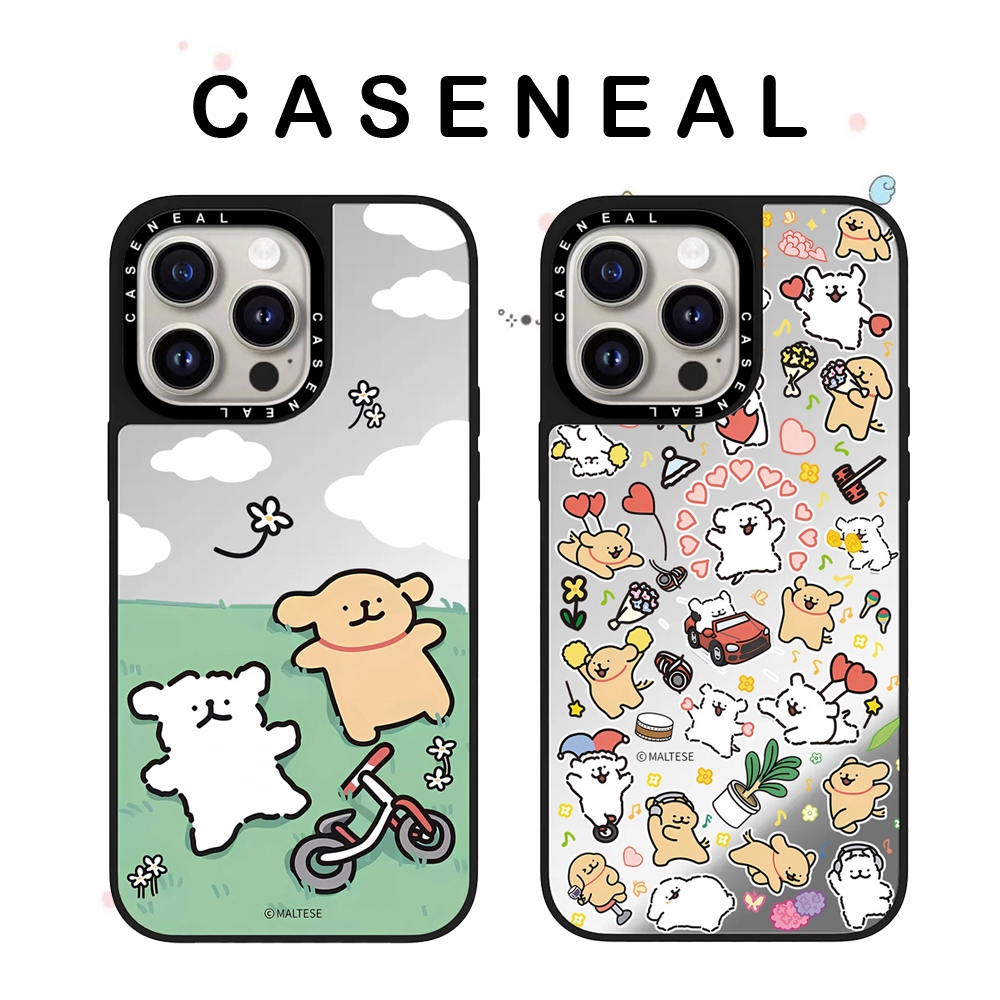 CASENEAL Line Puppy คุณภาพสูงกระจกเคสโทรศัพท์เหมาะสําหรับiPhone 17ProMax 17pro 17 air 16promax 16 15promax 15 14promax 13 13Promaxแฟชั่นAnti Drop Hard Case