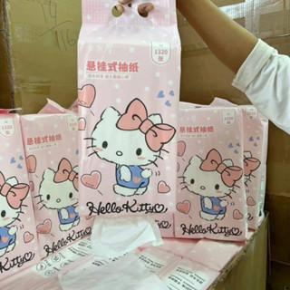 Sanrio ผ้าเช็ดหน้ากระดาษ Pacha Dog Pink KT Cat กระดาษแขวนแพ็…