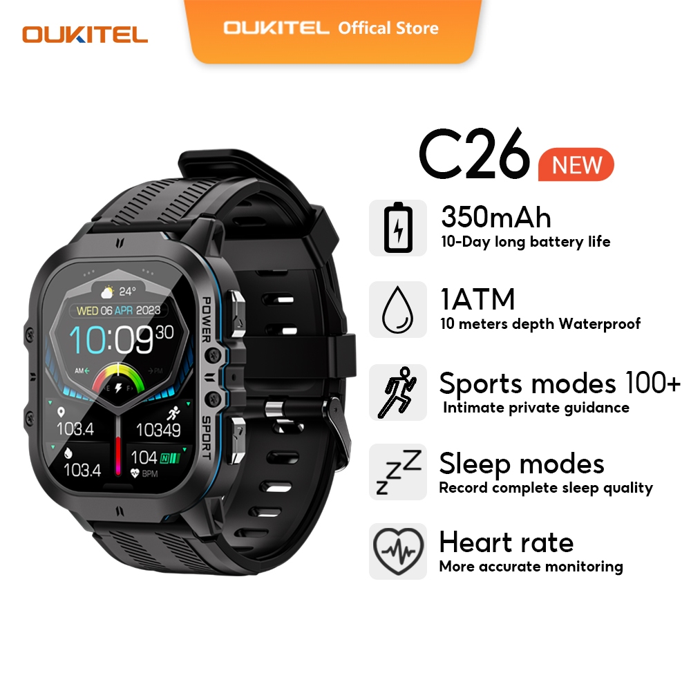 [สต็อกท้องถิ่น] OUKITEL BAMBOOINN C26 AOD สมาร์ทนาฬิกาสําหรับชาย AMOLED 2 หน้าจอบลูทูธอิเล็กทรอนิกส์ IP69K 5ATM กันน้ําผู้ชาย Smartwatch