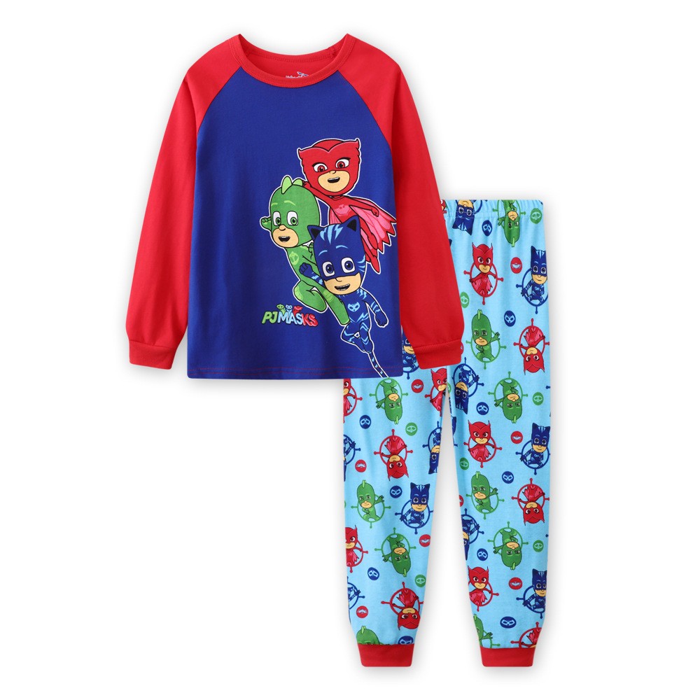 ชุดนอนแขนยาว Spiderman และ PJ MASK สำหรับเด็กเล็ก พร้อมใช้งานเป็นเสื้อผ้าในบ้าน