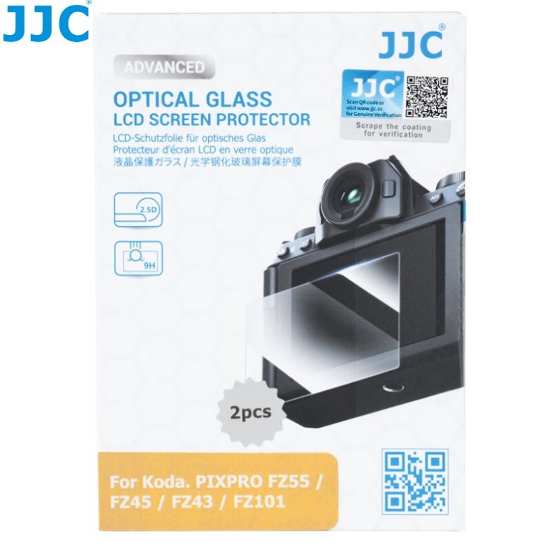JJC FZ55 Film ฟิล์มกระจกนิรภัยกันรอยหน้าจอ สําหรับกล้อง Kodak PIXPRO FZ55 FZ45 FZ43 FZ101 ฟิล์มป้องก