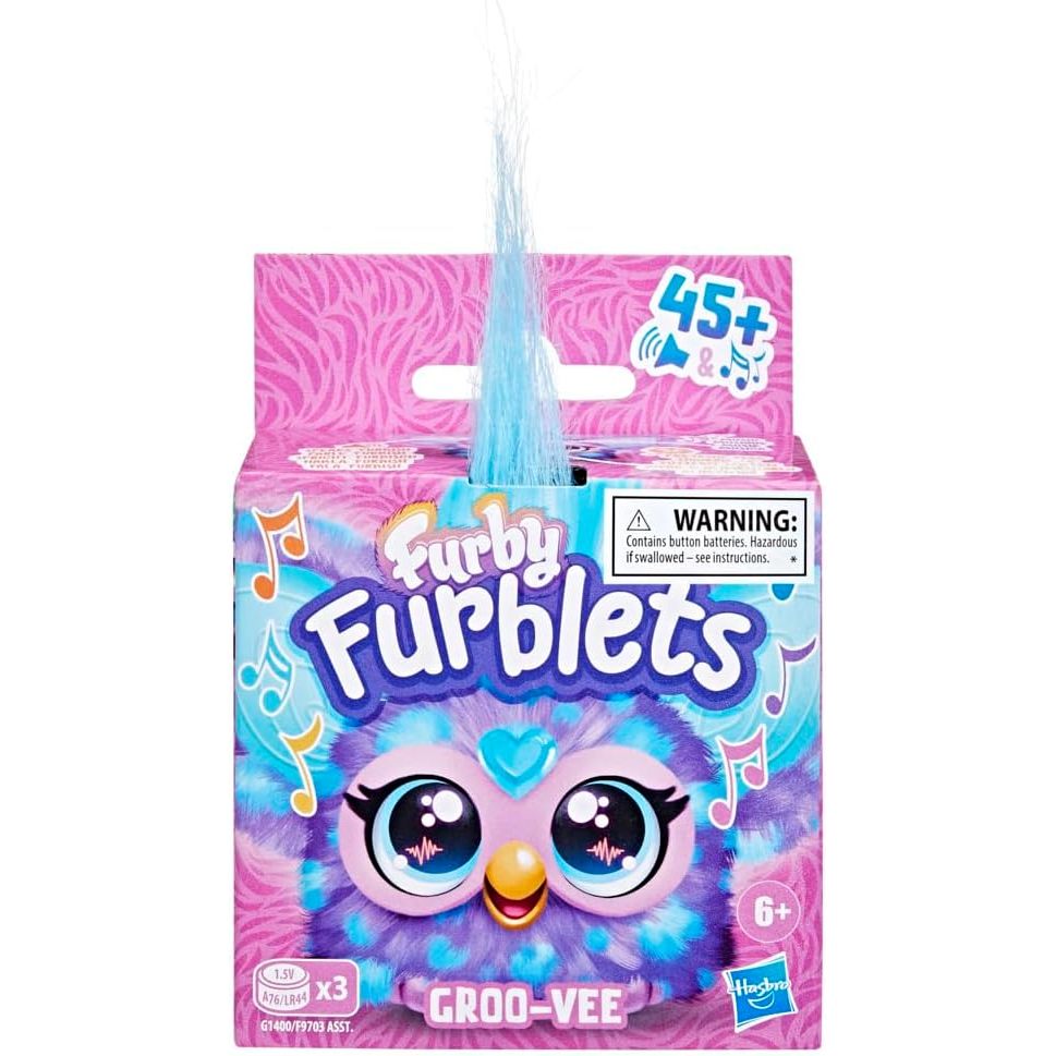 Furby Furblets Groo-Vee Mini Friend, 45+ Sounds & Music, Speaks Only Furbish, ของเล่นตุ๊กตาอิเล็กทรอ