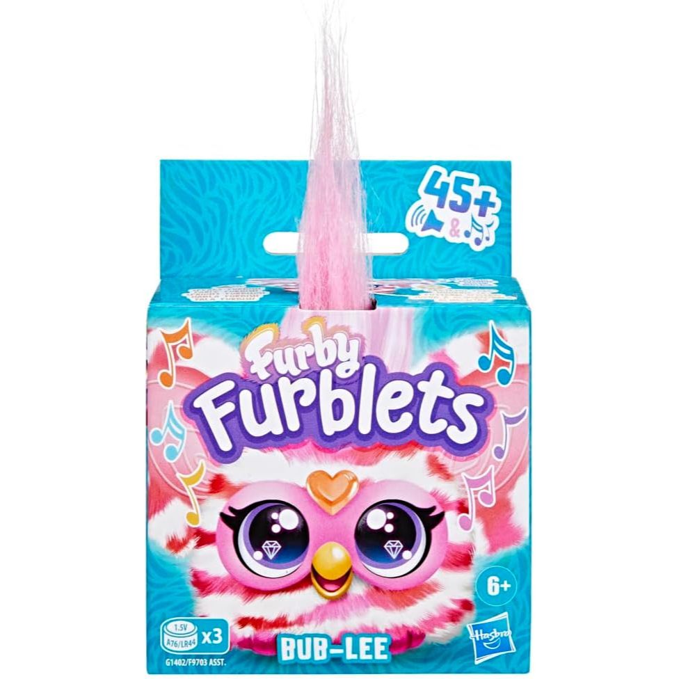 Furby Furblets Bub-Lee Mini Friend, 45+ Sounds & Music, Speaks Only Furbish, ของเล่นตุ๊กตาอิเล็กทรอน