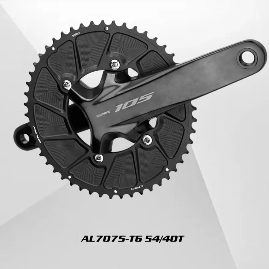 GOLDIX จักรยานเสือหมอบ CNC Shifting Dual Chainring Four-Bolt Crankset พร้อมฟันเฟือง 110 BCD