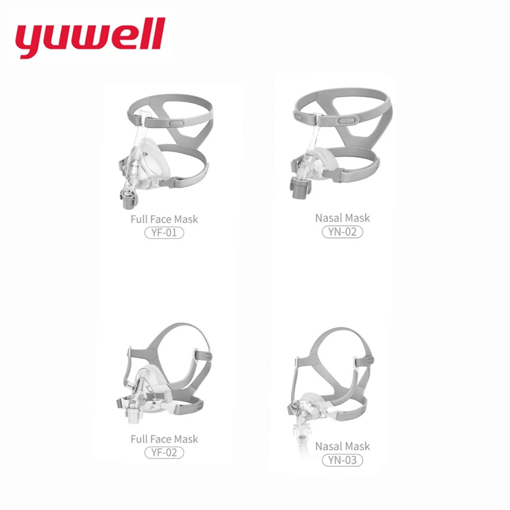 Yuwell CPAP Masks (YF-02,YN-02,YN-03,YF-01) หน้ากากหมอนเต็มหน้าและจมูกสําหรับการหยุดหายใจขณะหลับพร้อ