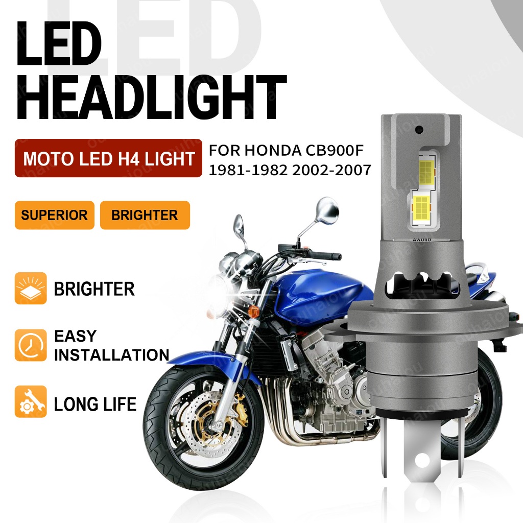 1PCS สําหรับ Honda CB900F 1981-1982, 2002 2003-2007 คุณภาพสูง 6000K H4 LED ไฟหน้ารถจักรยานยนต์หลอดไฟ