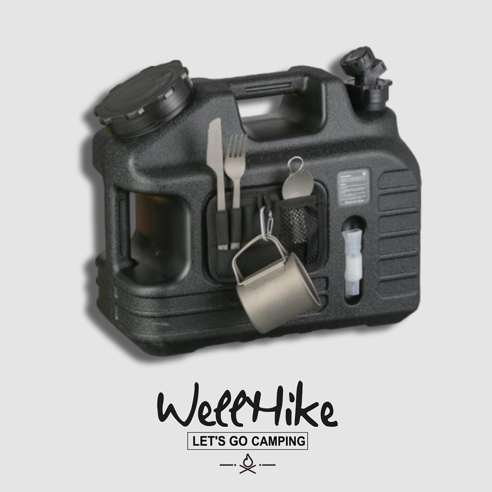 WELLHIKE เหยือกน้ำแบบพกพาขนาด 13 ลิตรสำหรับตั้งแคมป์ เดินป่า และใช้ในบ้าน