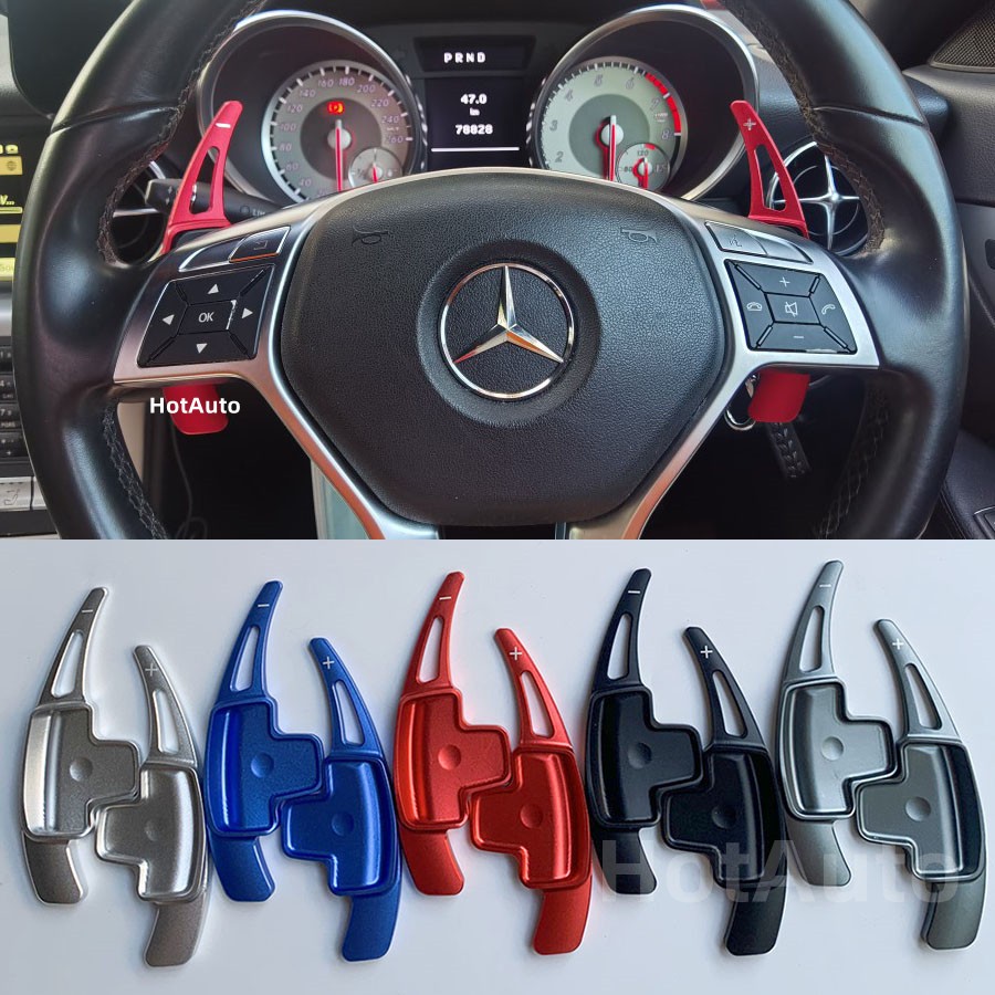 อุปกรณ์เสริมเกียร์รถยนต์สําหรับ Mercedes Benz (Paddle Shift) AMG W204 GLK E A B SLK M GL Class A250 2013 2015
