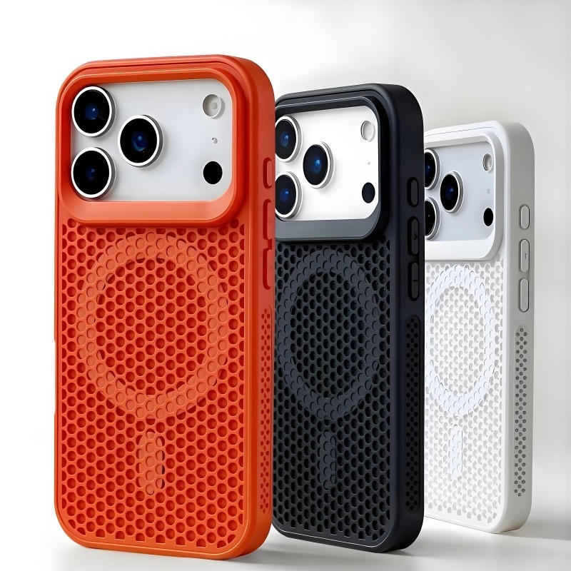 All-round Heat Dissipation Hole/Matte อะคริลิค hard case/สีส้ม เคส เข้ากันได้ for iPhone 17 Pro Max case 11 12 13 14 15 16 Pro Max case กันกระแทก