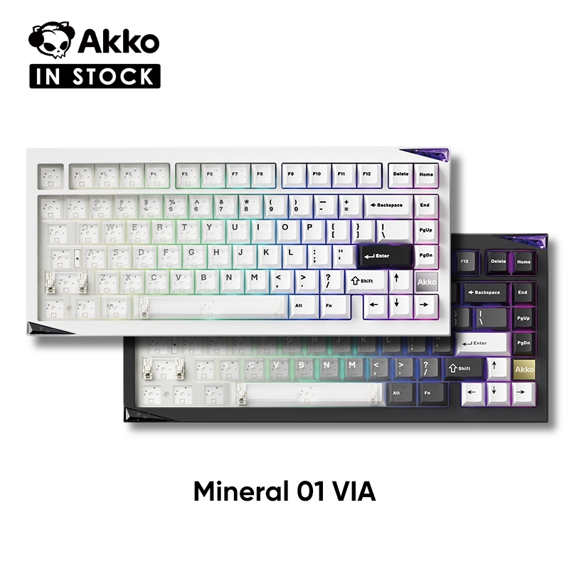 Akko Mineral 01 VIA Aluminium Tri-mode Kit & Keyboard With RGB, Gasket mount,แบตเตอรี่ 8000mAh