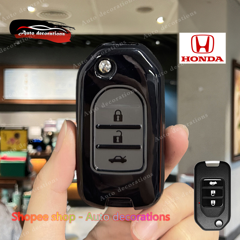 ใหม่ เคสกุญแจHonda Honda JAZZ GK/CIVIC FB 2014 ปลอกกุญแจ อุปกรณ์ตกแต่งกุญแจรถฮอนด้า