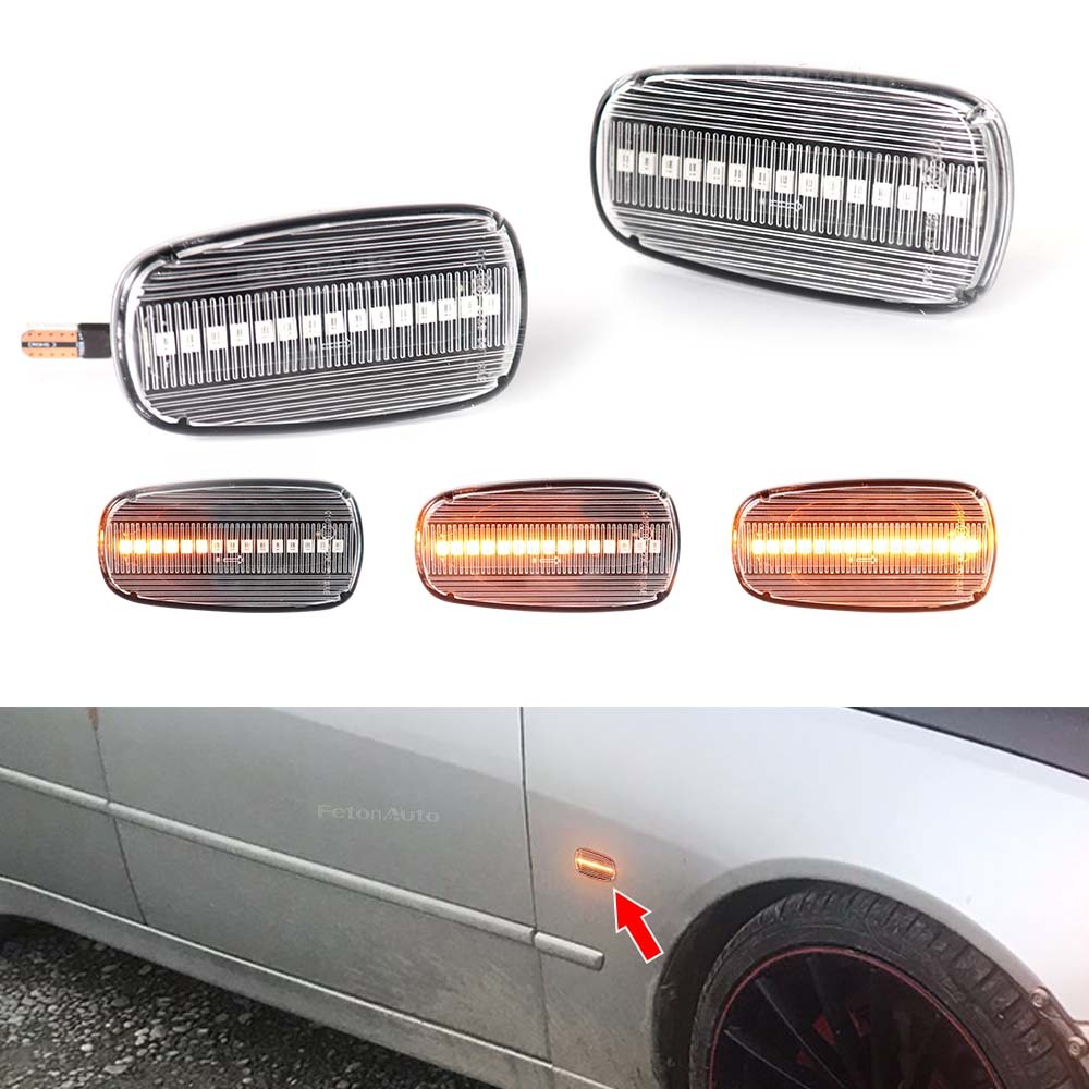 2ชิ้นหลอดไฟเลี้ยวไดนามิกLEDสําหรับToyota Prius Kluger Wish RAV4 Altezza Crown LandCruiser Isis Lexus