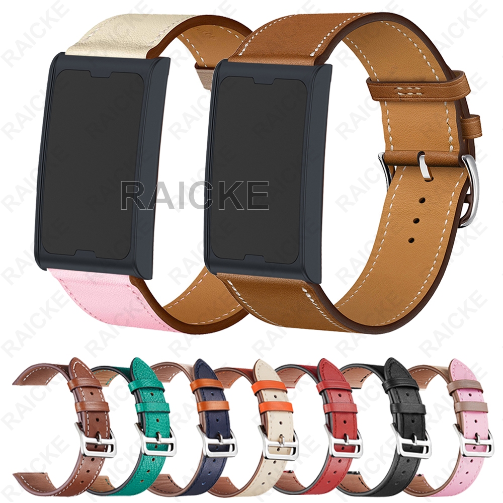 อุปกรณ์เสริมสายรัดข้อมือสายหนังนุ่มสําหรับสาย Amazfit Helio Strap