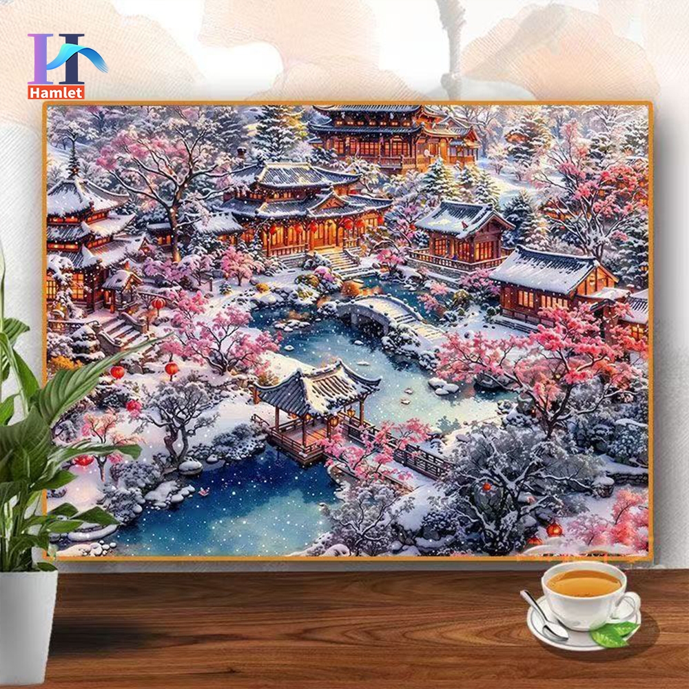 Hamlet【40x50cm】ภาพระบายสีตามหมายเลข/ระบายสีตามหมายเลข/ภาพระบายสีตามตัวเลข/ดอกไม้/สวยงาม/บอบบาง