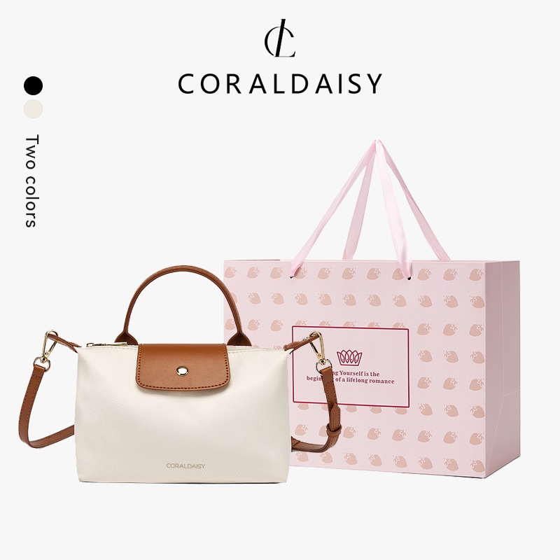 CORALDAISY กระเป๋าผู้หญิง สไตล์ใหม่ปี 2025 ขนาดเล็ก กระเป๋าสะพายข้างทรงมีฝา กระเป๋าสะพายไหล่สุดเก๋