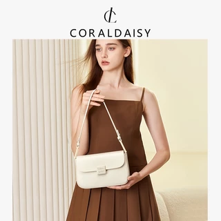 CORALDAISY กระเป๋าผู้หญิง 2025 ใหม่ กระเป๋าสะพายข้าง กระเป๋าสะพายไหล่มีฝาปิด ใต้วงแขนสีพื้น