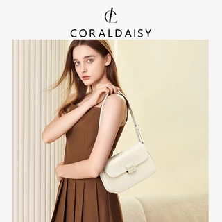 CORALDAISY กระเป๋าผู้หญิง 2025 ใหม่ กระเป๋าสะพายข้าง กระเป๋าสะพายไหล่มีฝาปิด ใต้วงแขนสีพื้น