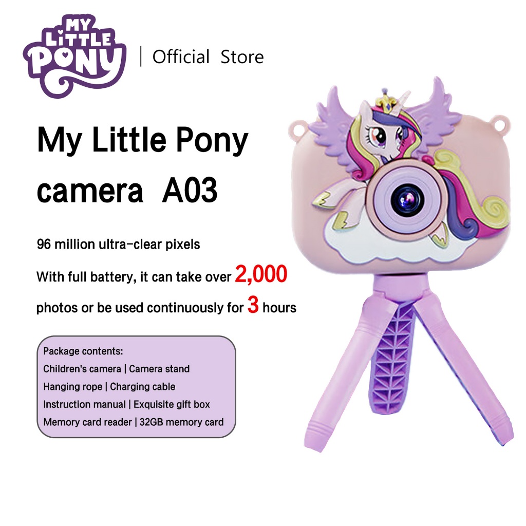 กล้องดิจิตอลสําหรับเด็ก My Little Pony A03 – กล้องวิดีโอภาพและวิดีโอความละเอียดสูงพร้อมพิมพ์ทันที