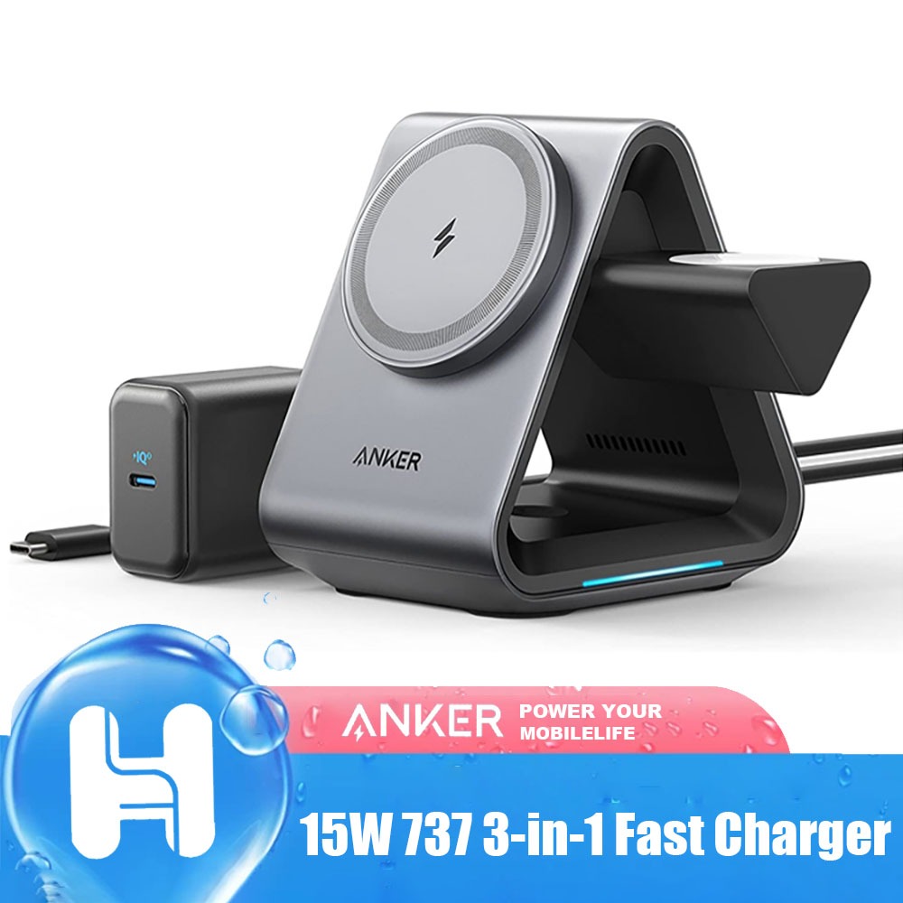 Anker 15W 737 3-in-1 Fast Charger MagGO 15W Wireless Charger