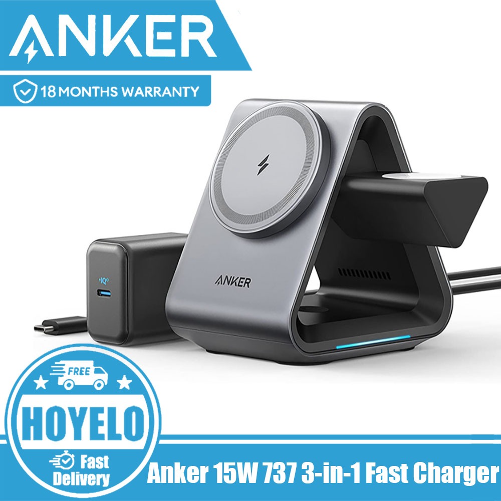 Anker 15W 737 3-in-1 Fast Charger MagGO 15W Wireless Charger
