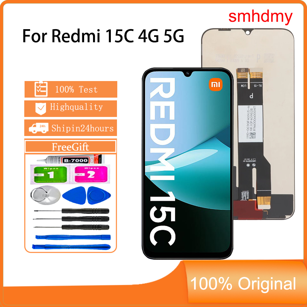 Smhdmy Ori จอแสดงผลสําหรับ Redmi 15C 4G 5G เปลี่ยนหน้าจอสัมผัส LCD