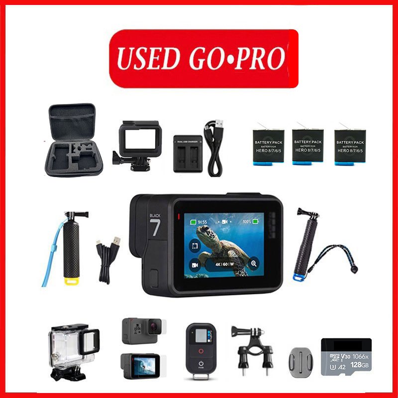 กล้องแอคชั่น หน้าจอคู่ สําหรับ GoPro 7 Black 4K 60FPS