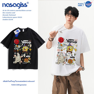 NASA เสื้อยืดชายหญิงแขนสั้น สตรีทฮิปฮอป summer สพันจ์บ็อบฮาโ…