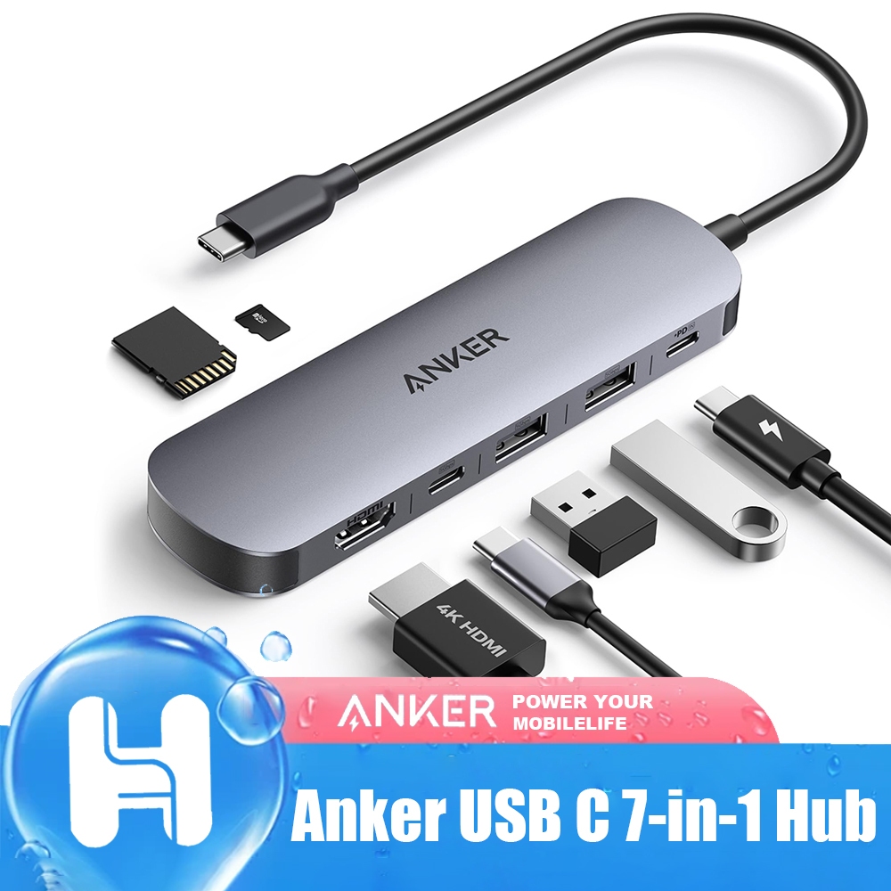 Anker USB C 7-in-1 Hub, 4K@60Hz USB C to HDMI Splitter, 85W Max Power Delivery