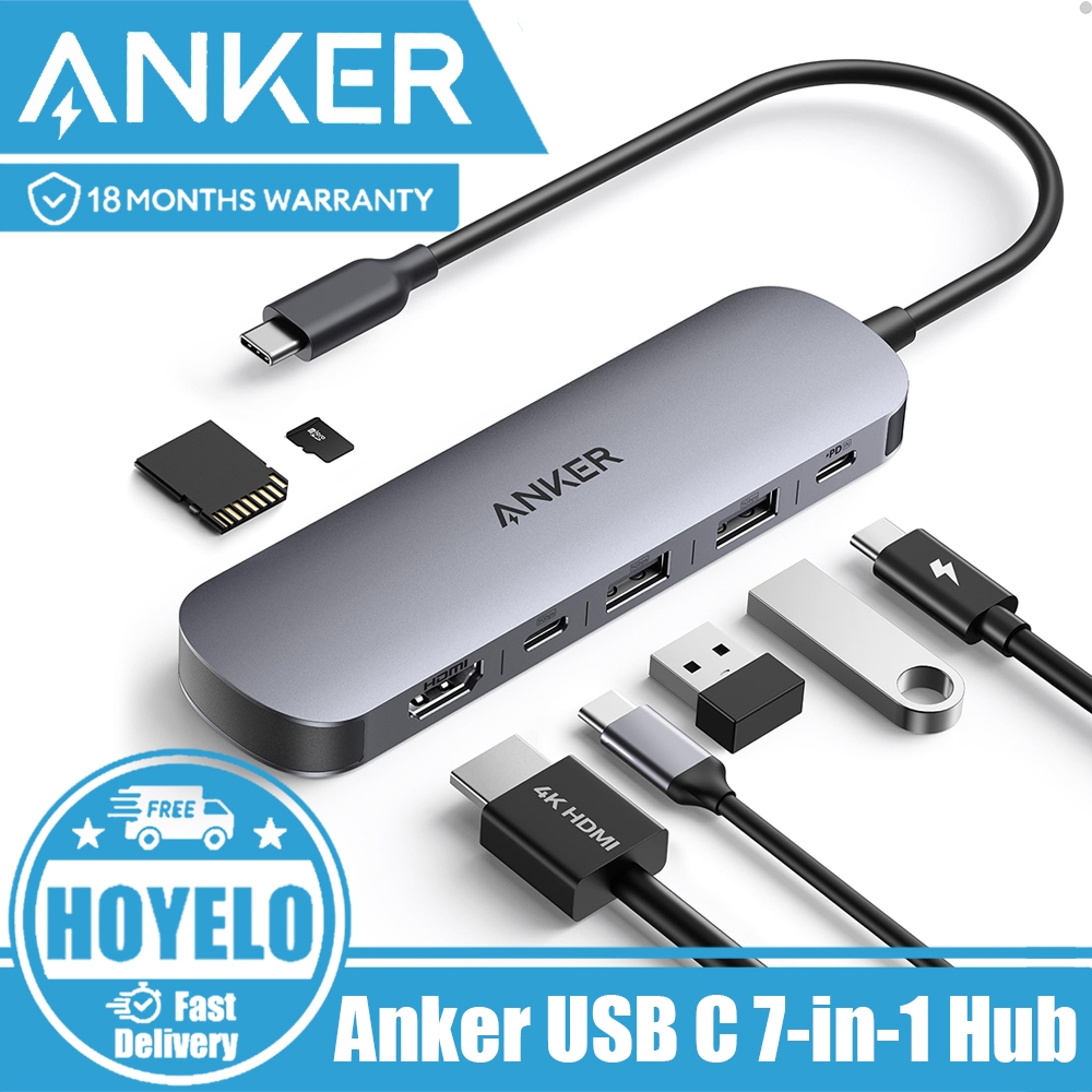 Anker USB C 7-in-1 Hub, 4K@60Hz USB C to HDMI Splitter, 85W Max Power Delivery