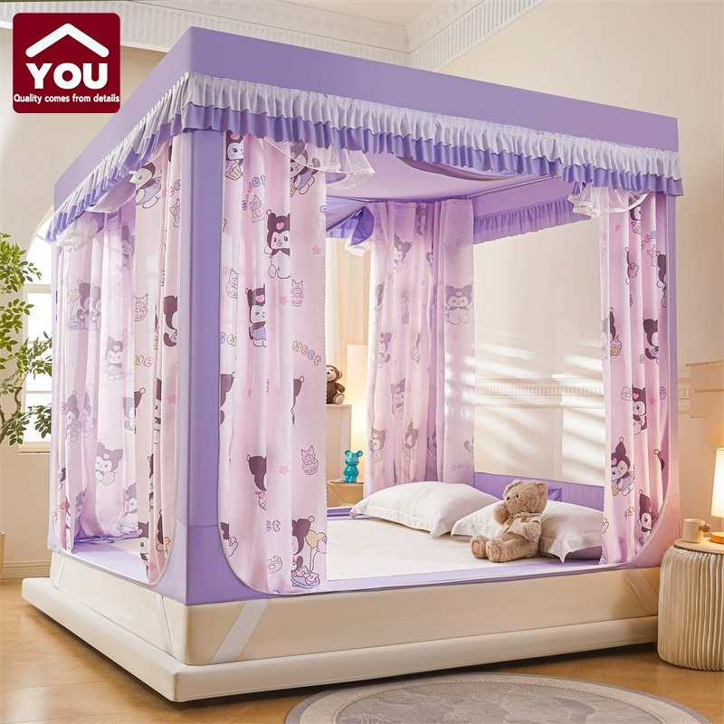 【YOU】ผ้าม่านสองชั้นใหม่ มุ้งกันยุง4/5ฟุต มุ้งกันยุง 6/6.6 ฟุตวา ใช้งานได้จริงมากขึ้น มีสายผูกทั้ง 4 มุม