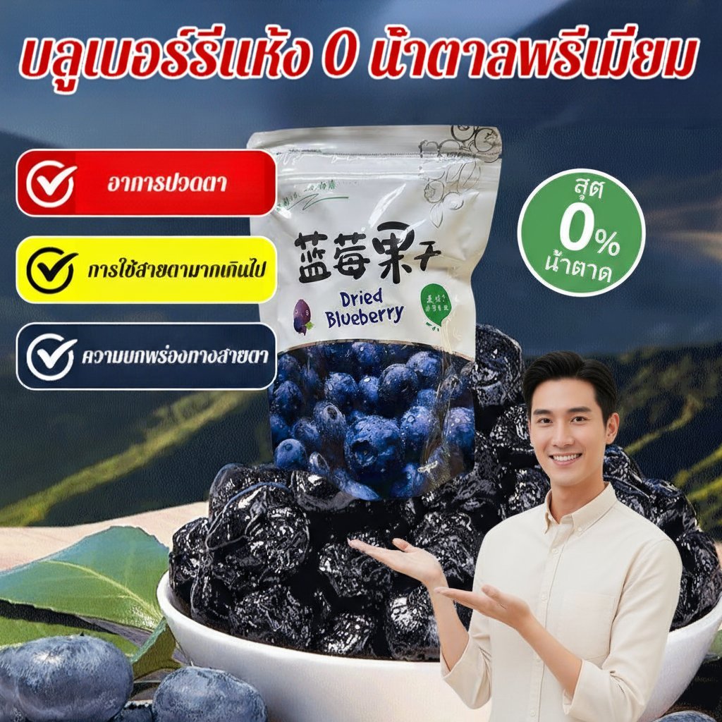 🔥อันดับ1🔥บลูเบอร์รี่อบแห้งเกรดพรีเมียมไม่มีน้ำตาล บลูเบอรี่นำเข้า เกรดพรีเมี่ยม ล๊อตใหม่ อบธรรมชาติ ไม่ใส่น้ำตาล พร้อมทาน 100%หวานธรรมชาติ 0สารกันบูด โภชนาการสูง 0ไขมัน อุดมไปด้วยสารอาหาร ผู้ชายและผู้หญิง