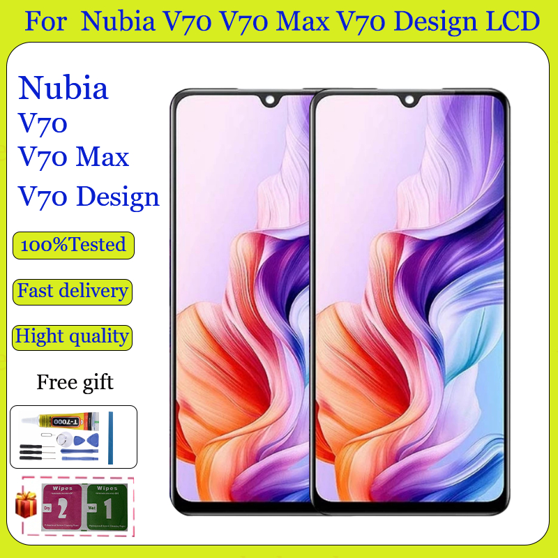 ต้นฉบับสําหรับ Nubia V70 V70 Max V70 ออกแบบหน้าจอ LCD เปลี่ยน